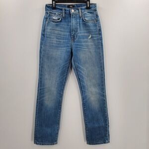Women's 7 For All Mankind Easy Slim Cropped Jeans High Rise Size 25 A10